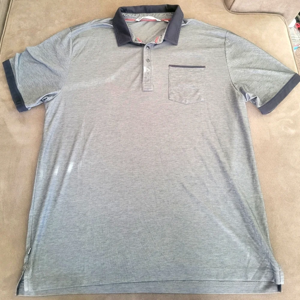 Travis Matthew Men's Gray Golf Polo Shirt Short Sleeve Size 2XL - Picture 1 of 5